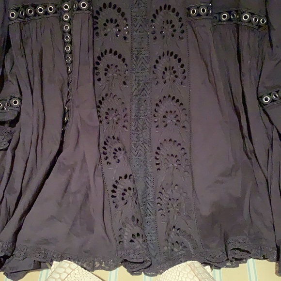 FREE PEOPLE BLACK ALL EYES ON YOU MINI DRESS XS - Picture 10 of 16